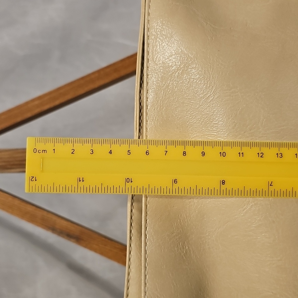 Elegant Light Brown Faux Leather Tote Bag - Picture 7 of 9